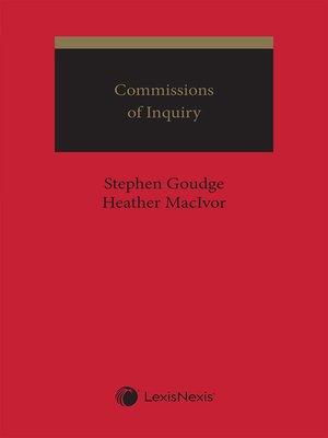 cover image of Commissions of Inquiry
